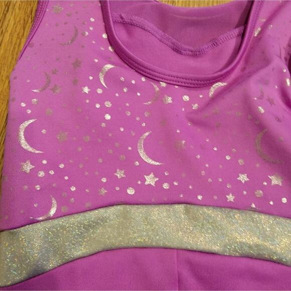 Girls Cat and Jack Purple Stars and Moons 6-6× Leotard - Picture 4 of 7